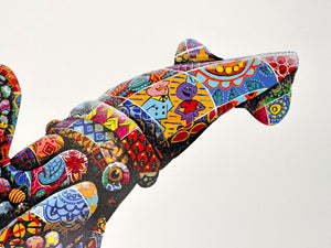 Cyan Tipoff (Hand Finished) Print - Hand Embellished Louis Masai