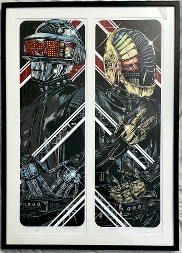 非売品 額入りDaft Punk ポスター DAFT PUNK poster autographed by Guy-Manuel de Homem-Christo and