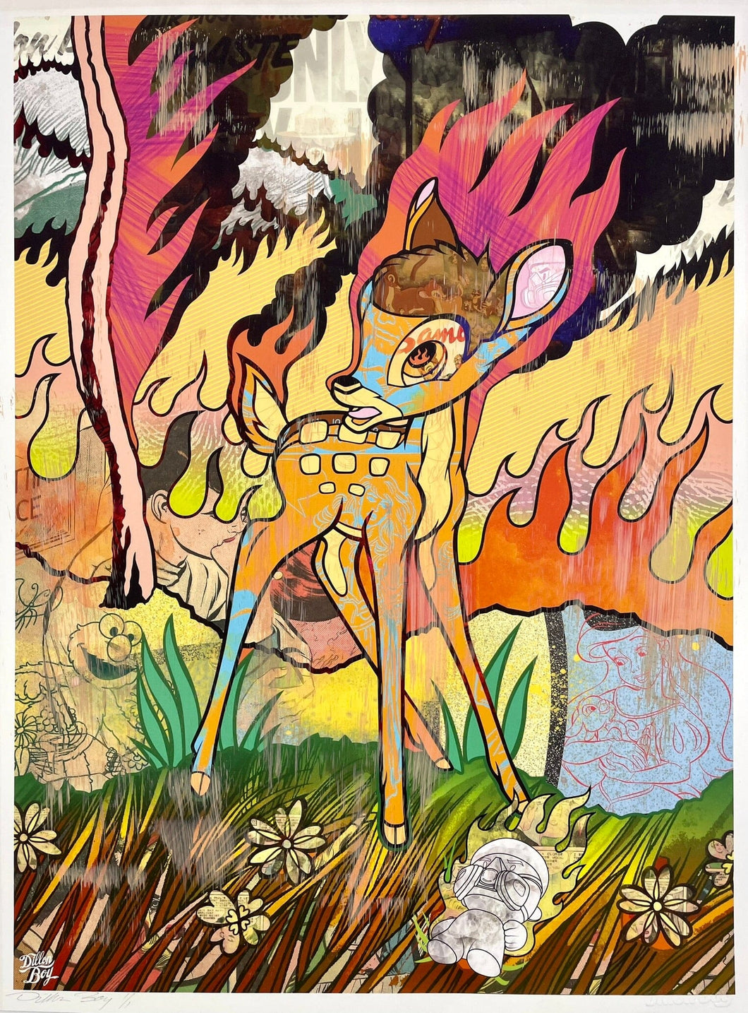 Disney Bambi x California Wildfire Print - Hand Embellished Dillon Boy