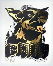 Load image into Gallery viewer, Faile Dog (Gold/Black) Print FAILE
