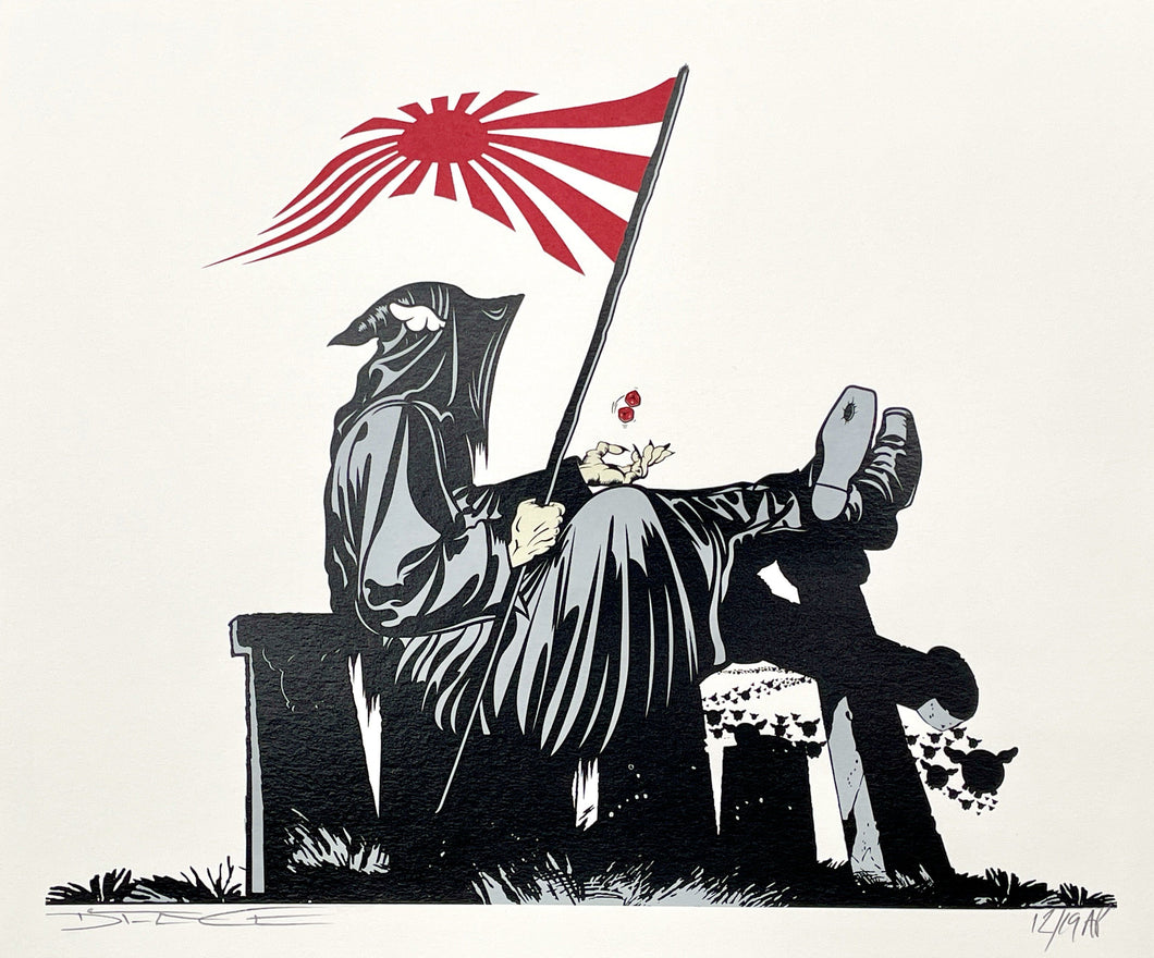 Grim Reaper Japanese Flag (AP) Posters, Prints, & Visual Artwork D*face