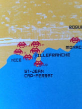 Load image into Gallery viewer, Invasion Cote d&#39;Azur Map Print Invader
