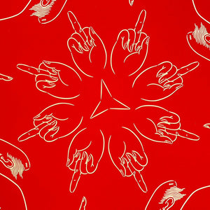 Middle Finger in Red Print Ai Weiwei