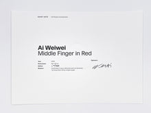 Load image into Gallery viewer, Middle Finger in Red Print Ai Weiwei
