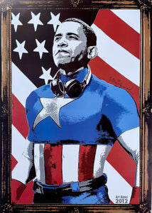 Obama Captain America Print Mr. Brainwash