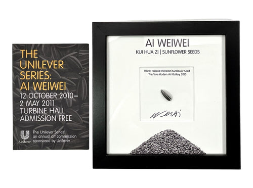 Porcelain Sunflower Seed From 2010 Exhibit (Framed) Ceramic Ai Weiwei