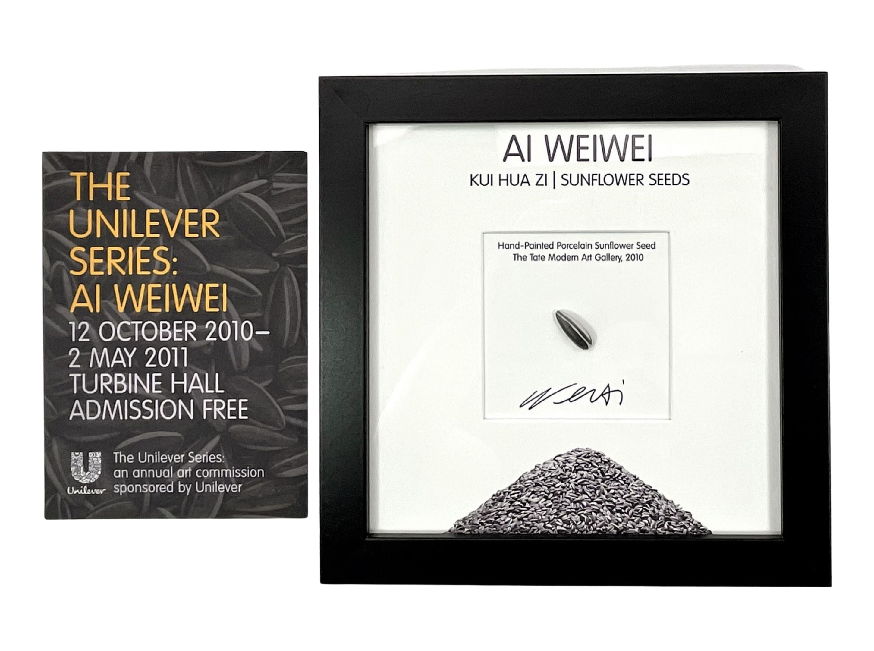 Porcelain Sunflower Seed From 2010 Exhibit (Framed) – Post Modern