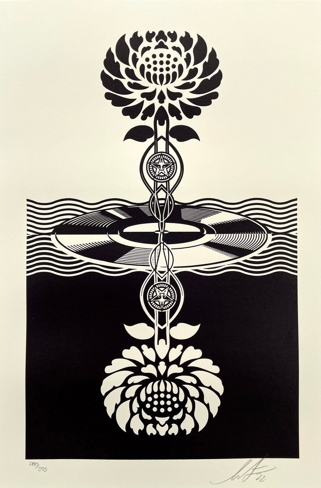 Post-Punk Flower (Black) Print Shepard Fairey