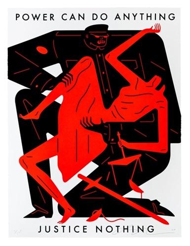 Power Can Do Anything Justice Nothing (White) Print Cleon Peterson