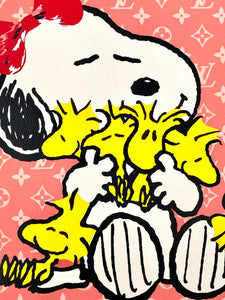 Red Bow Snoopy and Woodstock Print Death NYC