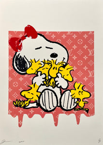 Red Bow Snoopy and Woodstock Print Death NYC