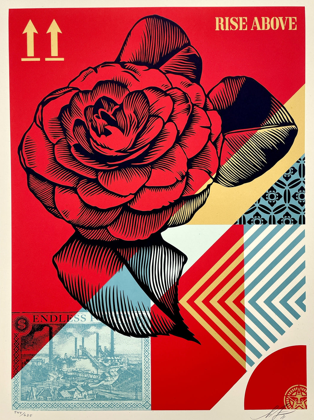 Rise Above Flower Print Shepard Fairey