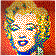 Load image into Gallery viewer, Rubik Shot Red Marilyn Print Invader
