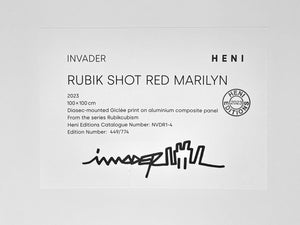 Rubik Shot Red Marilyn Print Invader