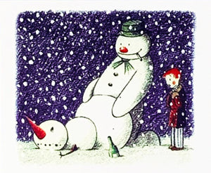 Rude Snowman Christmas Card Print Banksy