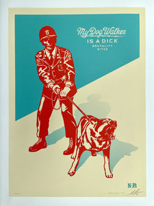 Sadistic Dog Walker (Blue) Print Shepard Fairey