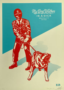Sadistic Dog Walker (Blue) Print Shepard Fairey