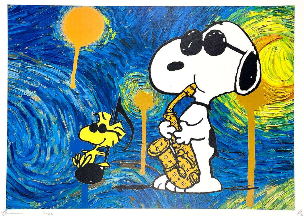 Starry Snoopy and Woodstock Print Death NYC