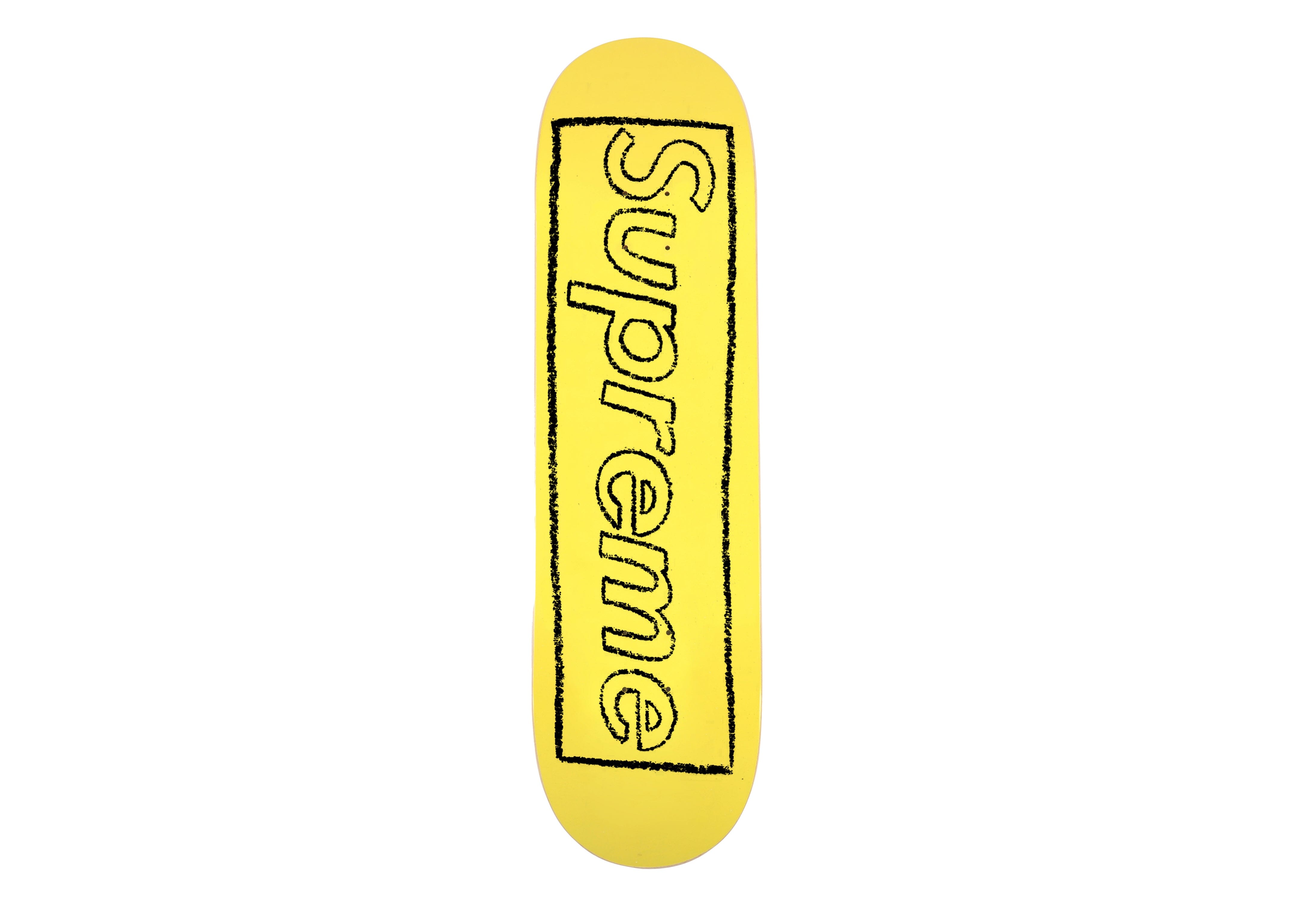 KAWS - Supreme Chalk Skateboard Deck - Yellow for Sale