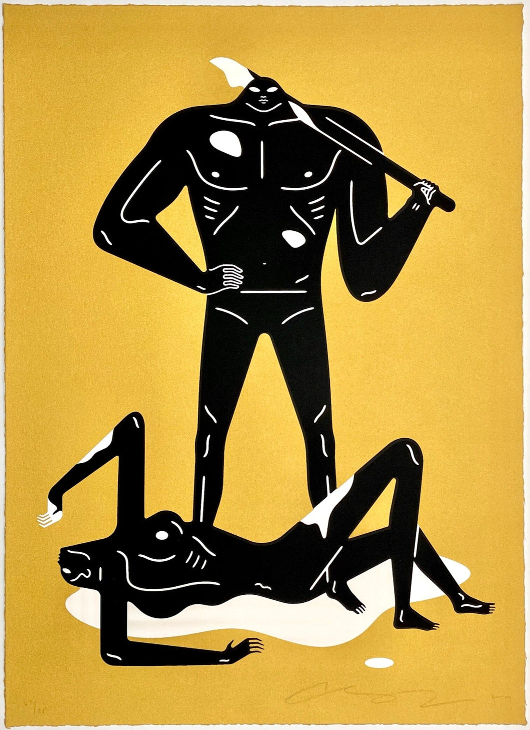 The Naked Man and Woman (Gold) Print Cleon Peterson