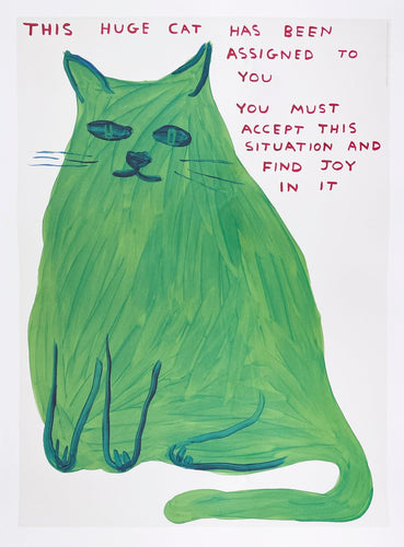 This Huge Cat (creased) Print David Shrigley