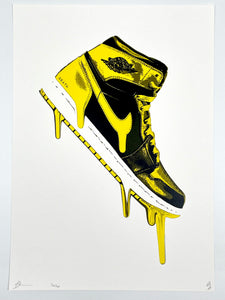 Yellow Drip Jordans Print Death NYC